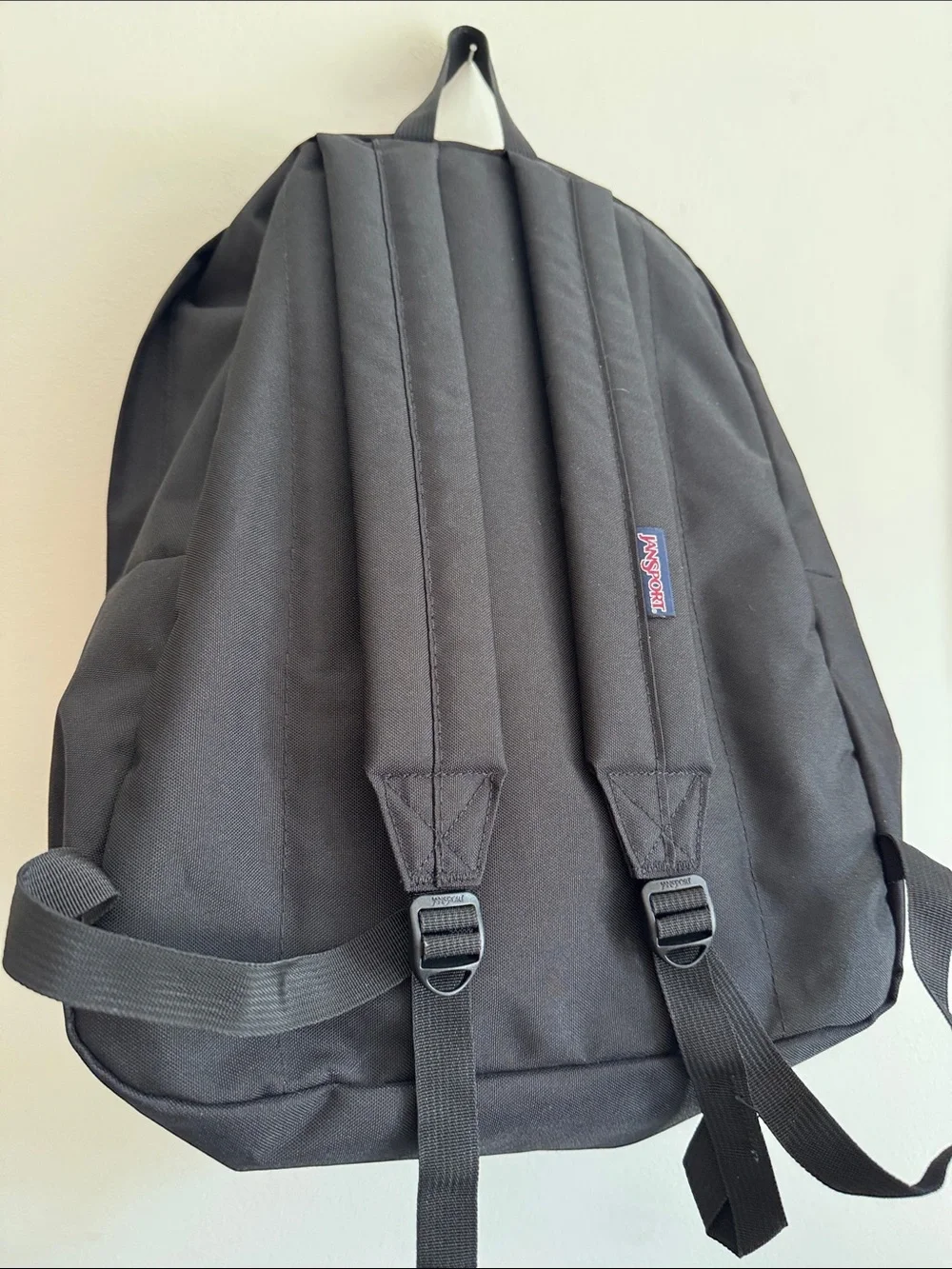 Jansport Black Everyday Backpack with Blue Logo Patch